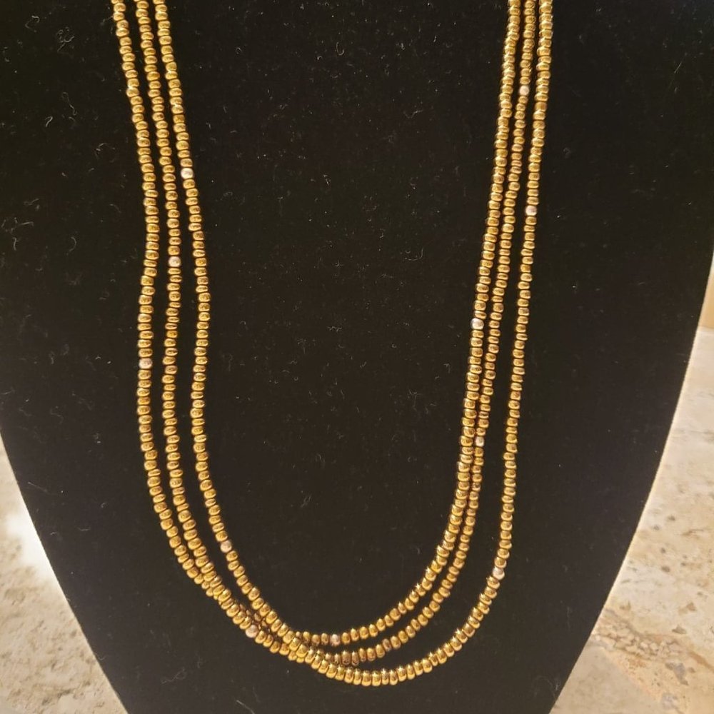 Silpada Bronze Metallic Glass/SS Beads Necklace